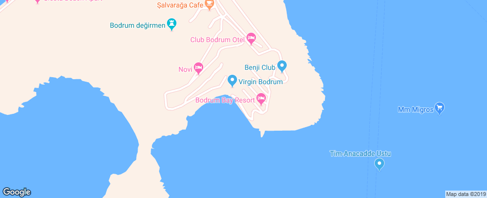 Отель Bodrum Bay Resort на карте Турции