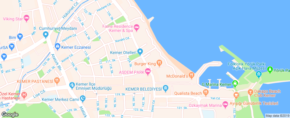 Отель Bonn Beach Hotel By Rrh & R на карте Турции