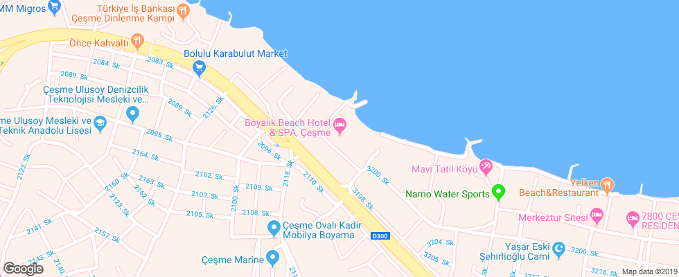 Отель Boyalik Beach Hotel & Spa на карте Турции