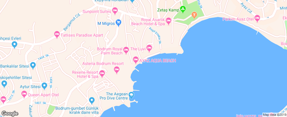 Отель Breeze Bodrum Beach на карте Турции
