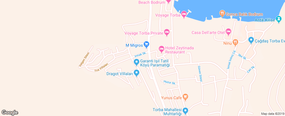 Отель Caliente Bodrum Resort на карте Турции