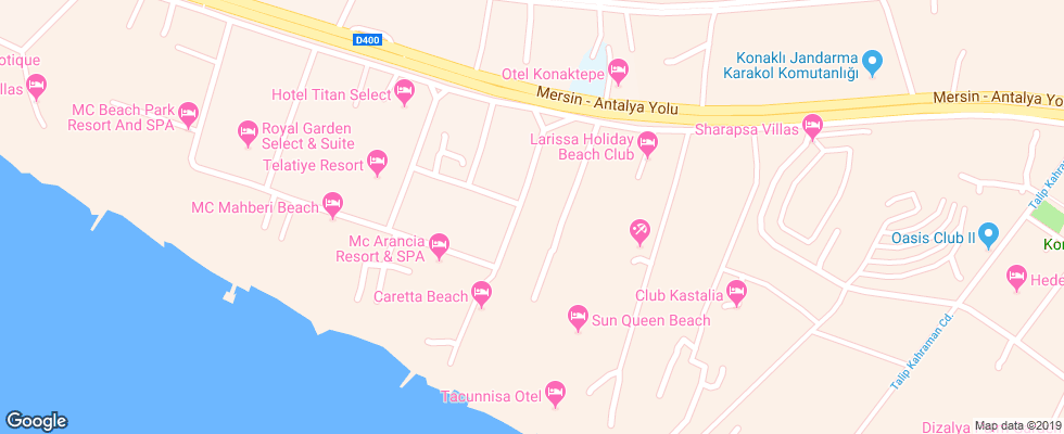 Отель Caretta Relax Hotel на карте Турции