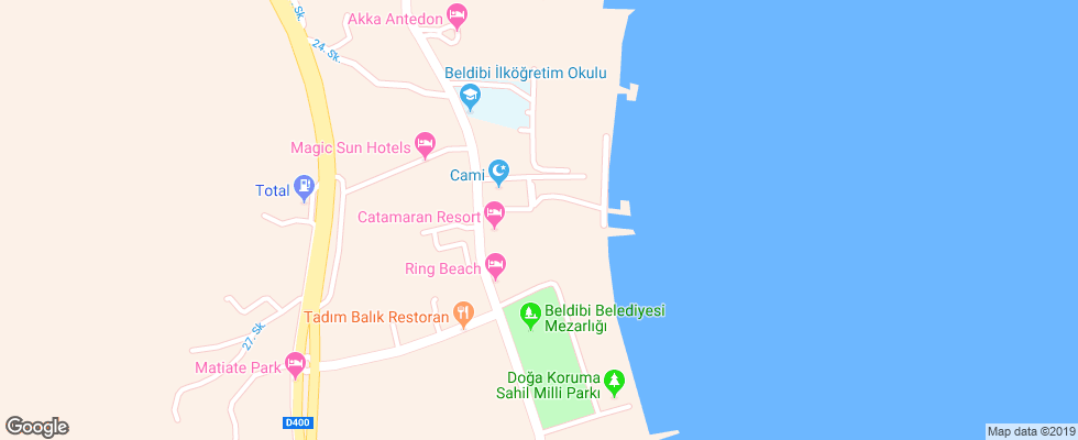 Отель Catamaran Hotel на карте Турции