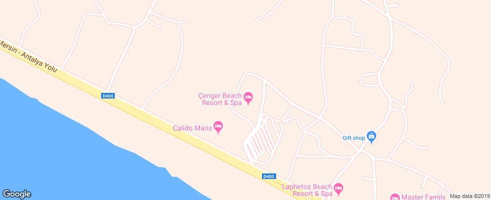 Отель Cenger Beach на карте Турции