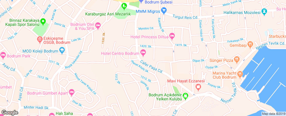 Отель Centro Bodrum на карте Турции