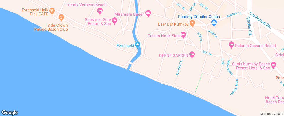 Отель Cesars Resort на карте Турции