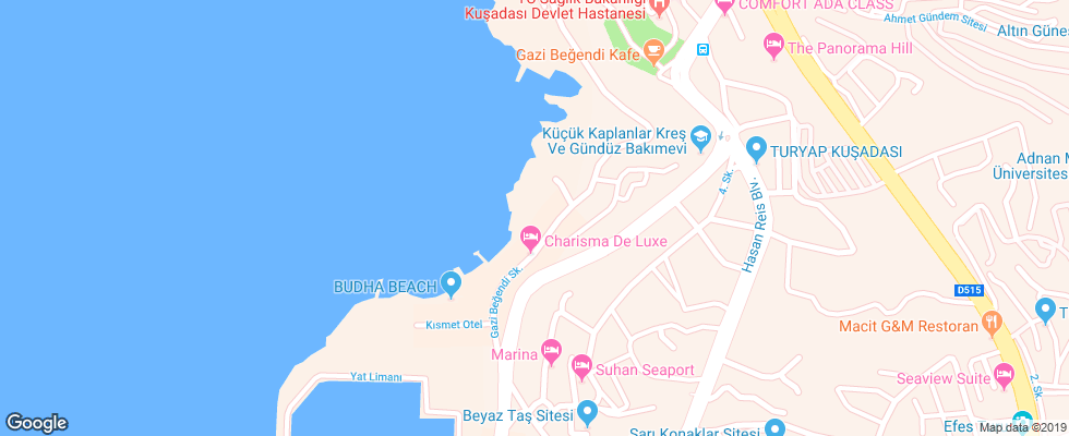 Отель Charisma Deluxe на карте Турции