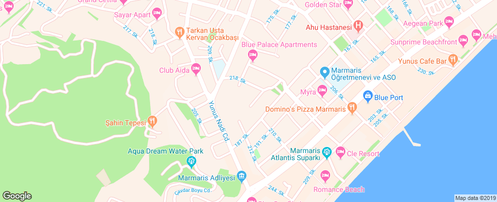 Отель Club & Apart Dena на карте Турции
