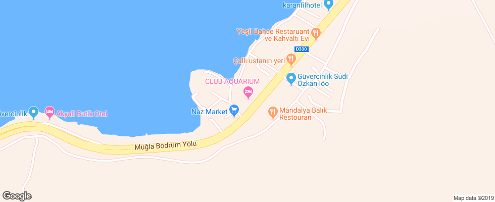 Отель Club Aquarium на карте Турции