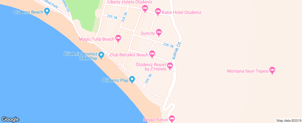 Отель Club Belcekiz Beach на карте Турции