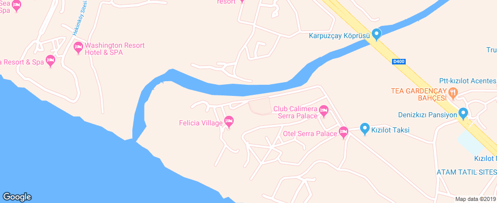 Отель Club Felicia Village на карте Турции