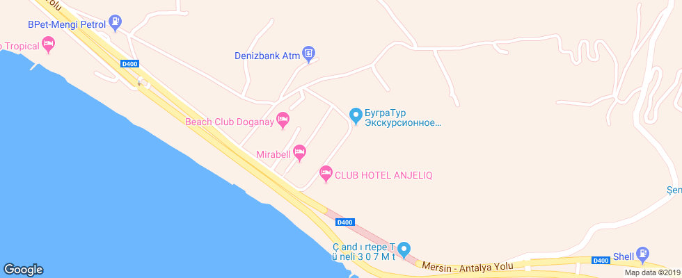 Отель Club Hotel Anjelique на карте Турции