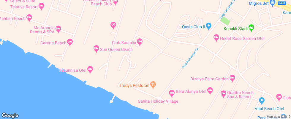 Отель Club Kastalia на карте Турции
