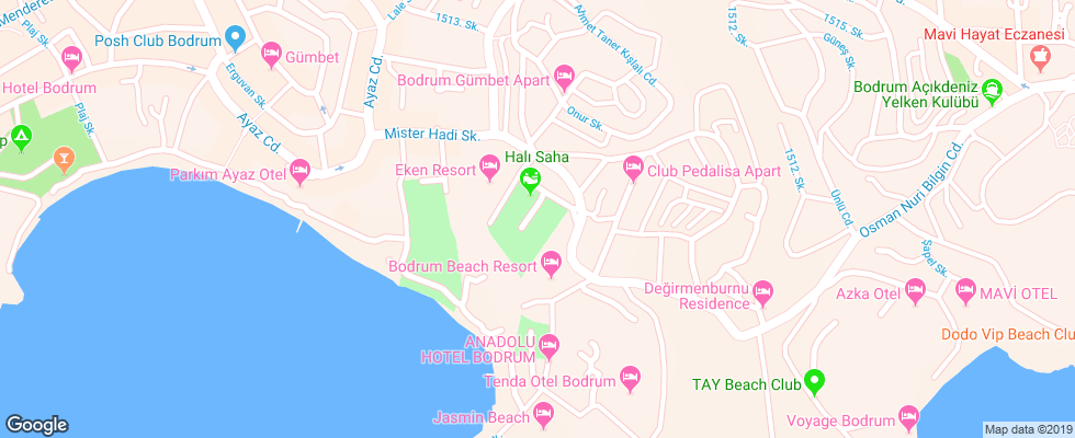 Отель Club La Luna на карте Турции