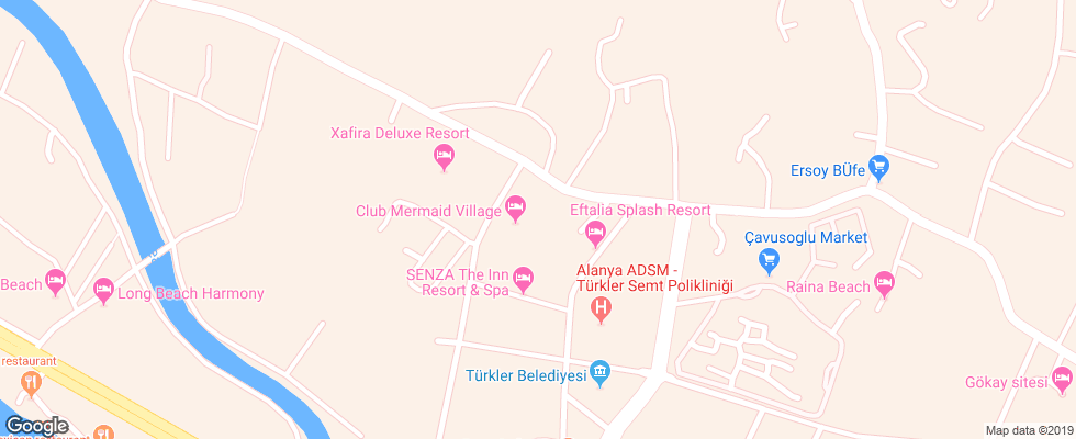 Отель Club Mermaid Village на карте Турции