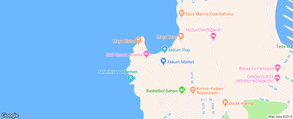 Отель Club Resort Atlantis на карте Турции
