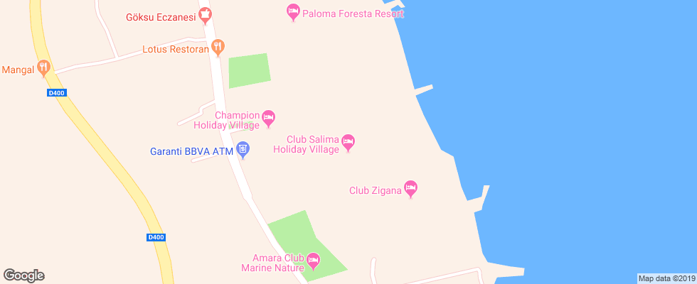 Отель Club Salima на карте Турции