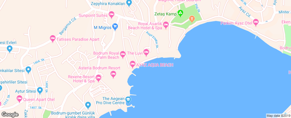 Отель Costa Luvi на карте Турции
