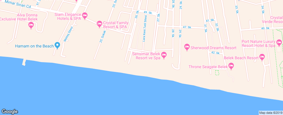 Отель Crystal Boutique Beach Resort на карте Турции