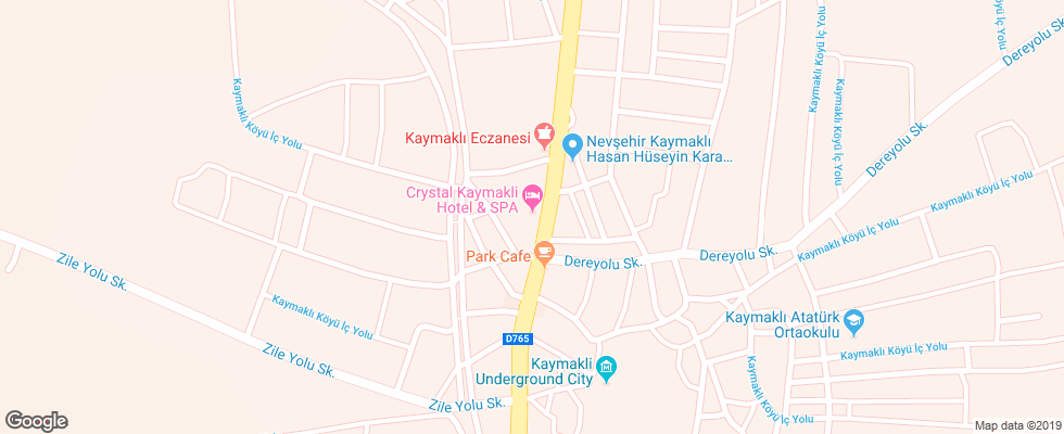 Отель Crystal Kaymakli Hotel & Spa на карте Турции