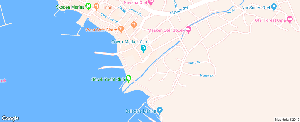 Отель D Resort Gocek на карте Турции