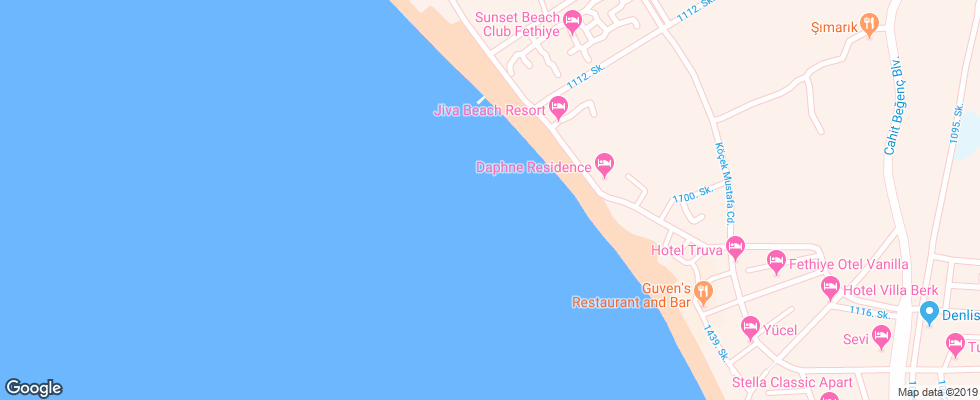 Отель Daphne Residence на карте Турции