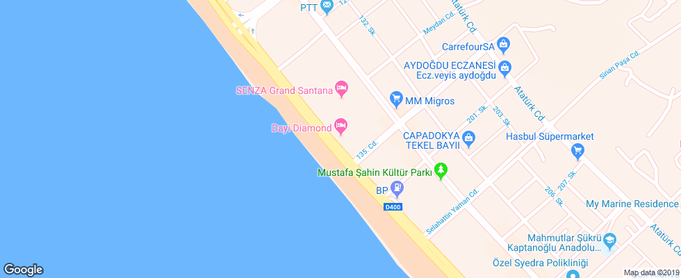 Отель Dayi Diamond на карте Турции