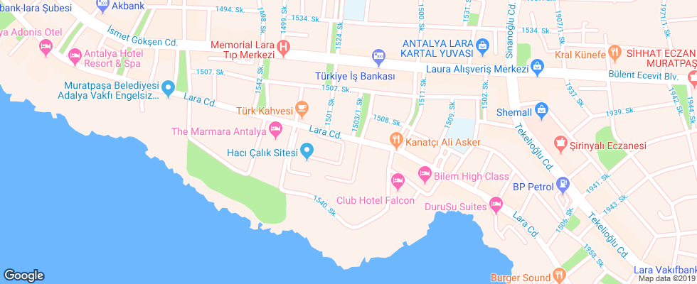 Отель Dedeman Park Antalia на карте Турции