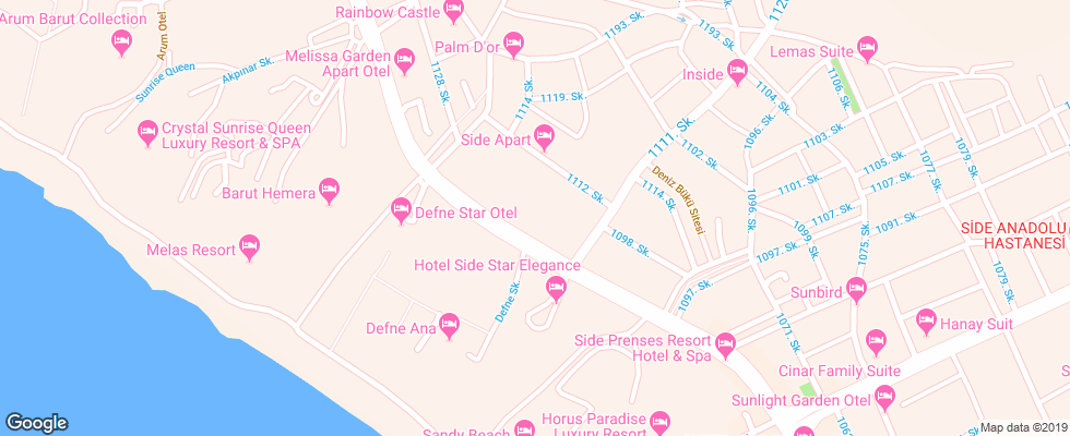 Отель Defne Defnem на карте Турции