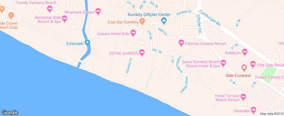 Отель Defne Garden на карте Турции