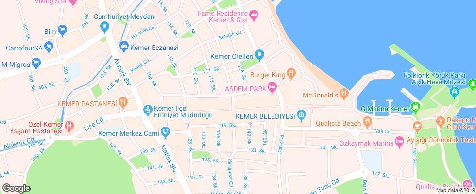 Отель Derya Deniz на карте Турции
