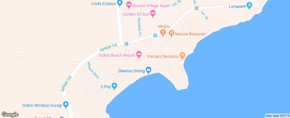 Отель Didim Beach Elegance на карте Турции
