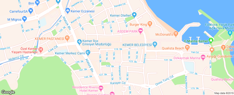 Отель Dinara Hotel на карте Турции
