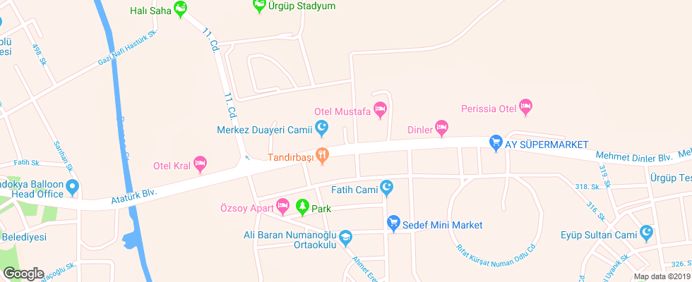 Отель Dinler Urgup на карте Турции