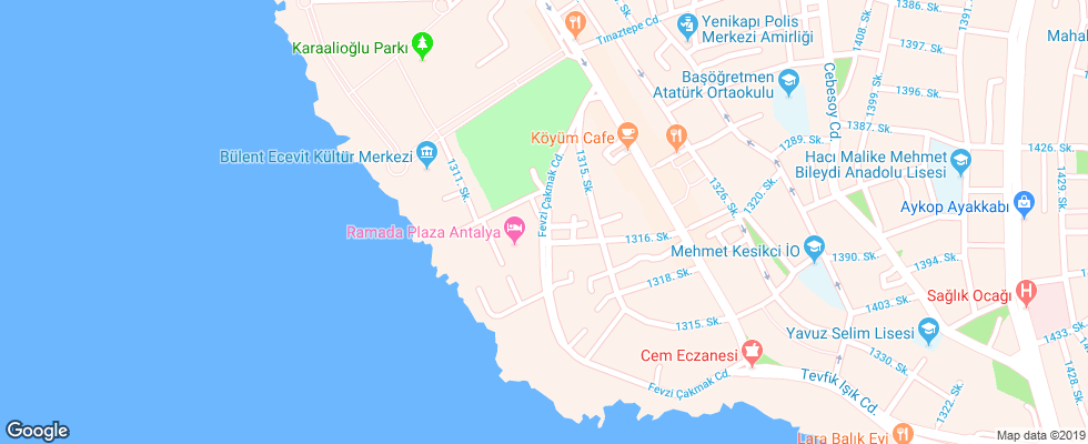 Отель Divan Antalya на карте Турции