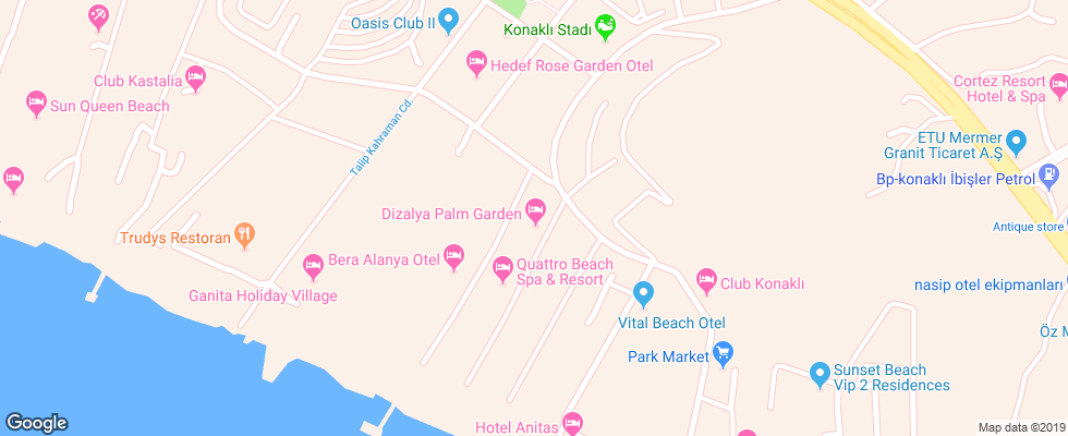 Отель Dizalya Palm Garden на карте Турции