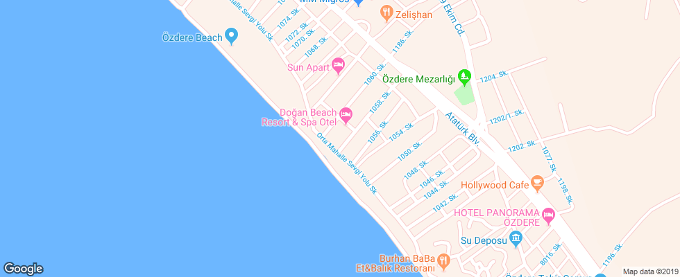 Отель Dogan Beach Resort & Spa на карте Турции