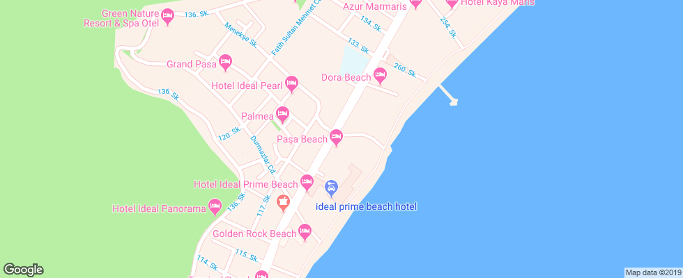 Отель Dora Beach Turunc на карте Турции
