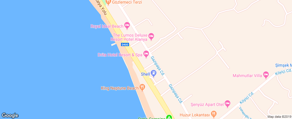 Отель Drita Hotel на карте Турции