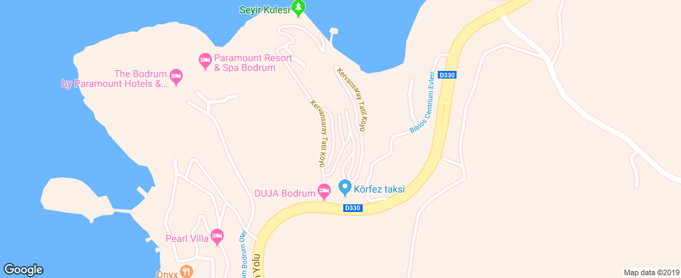 Отель Duja Bodrum на карте Турции