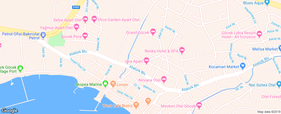 Отель Efe Hotel Gocek на карте Турции