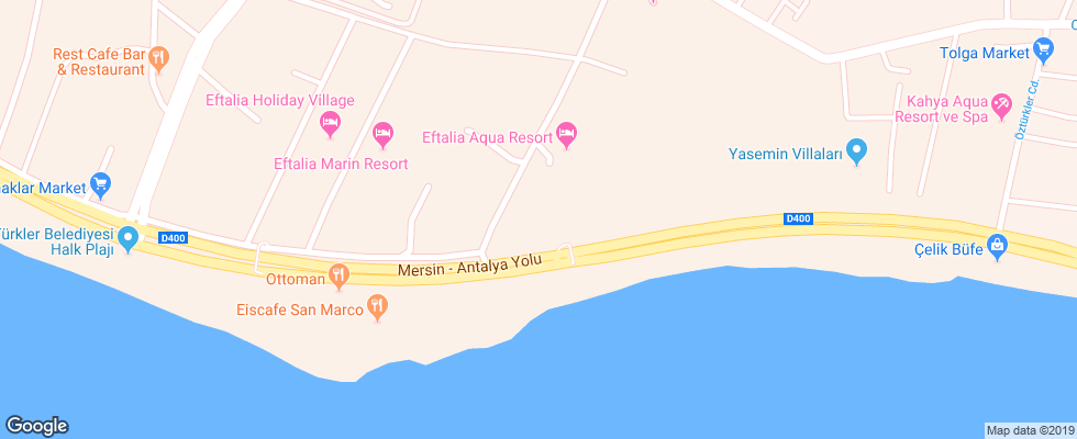 Отель Eftalia Aqua Resort на карте Турции