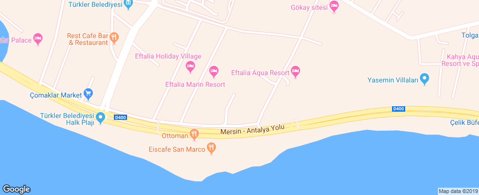 Отель Eftalia Ocean на карте Турции