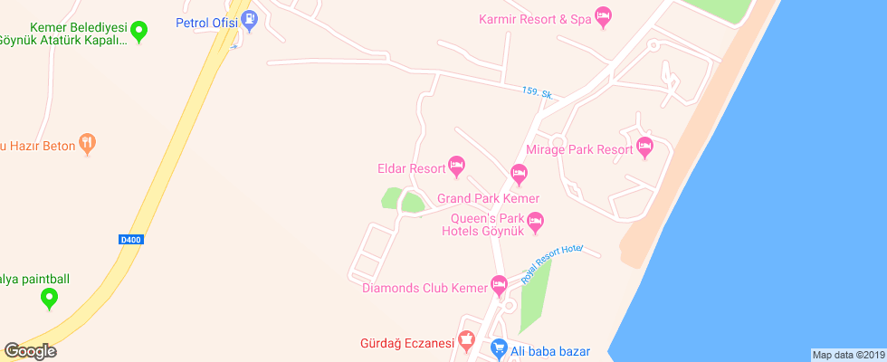 Отель Eldar Resort на карте Турции