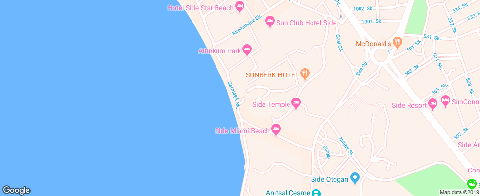 Отель Elis Beach на карте Турции