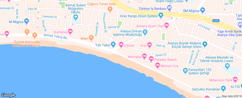 Отель Elysee Hotel на карте Турции