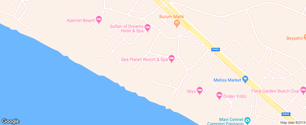 Отель Elysium Elite Hotel & Spa на карте Турции