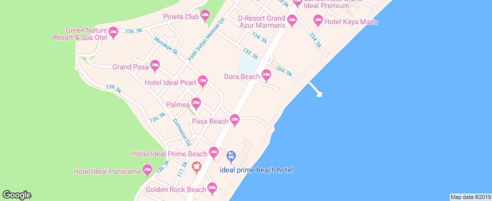 Отель Emre Beach Hotel на карте Турции
