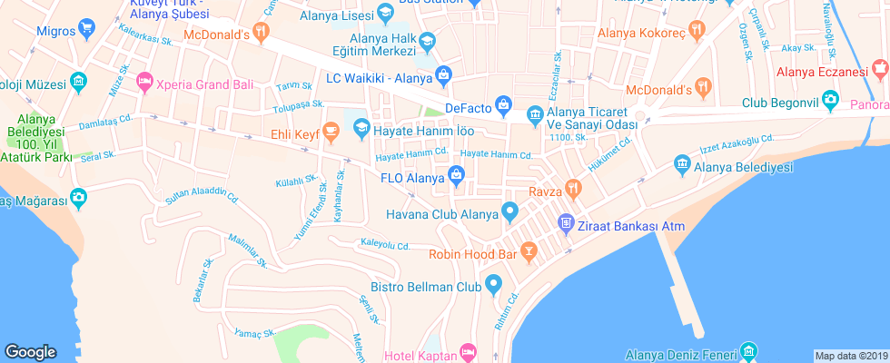Отель Ergun Hotel на карте Турции