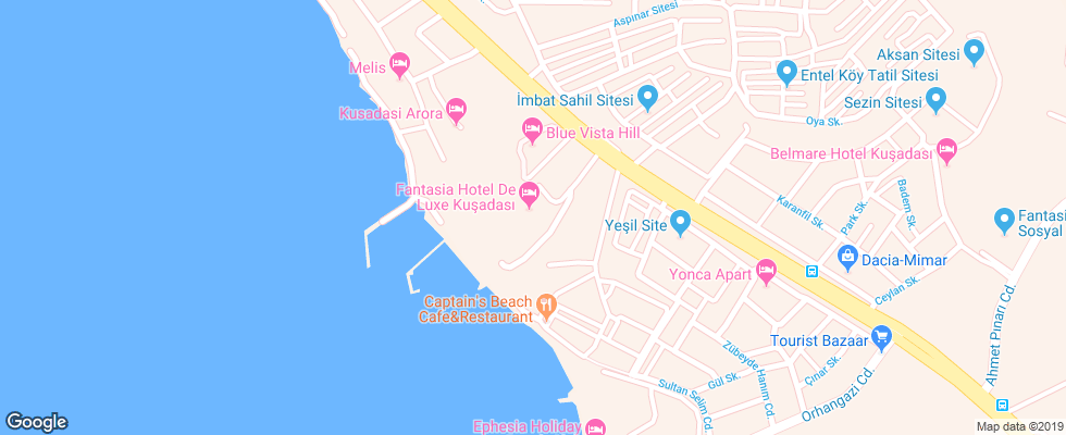 Отель Fantasia De Luxe на карте Турции